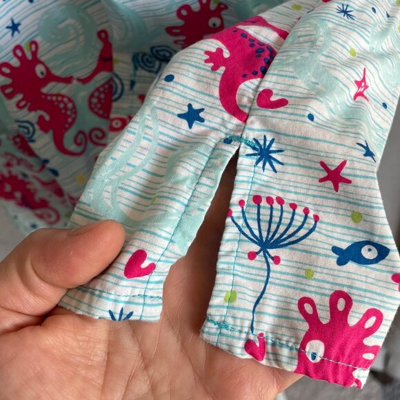 ZOE + CHLOE Bundle Two Tops Scrubs V Neck 100% Cotton Animals Cats Sea Horse , L - Picture 7 of 16